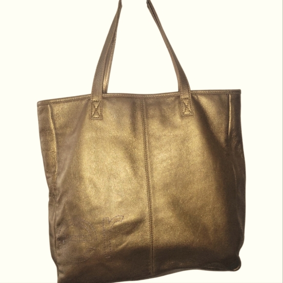 Botkier Metallic Gold Stylish Soho Stitched Tote Bag - Picture 2 of 12